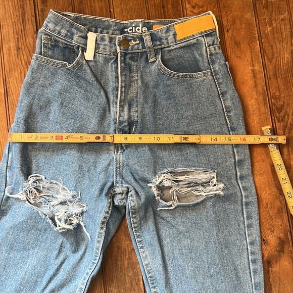 -Cide Celise high rise straight leg jeans patch size 27 - Picture 5 of 6